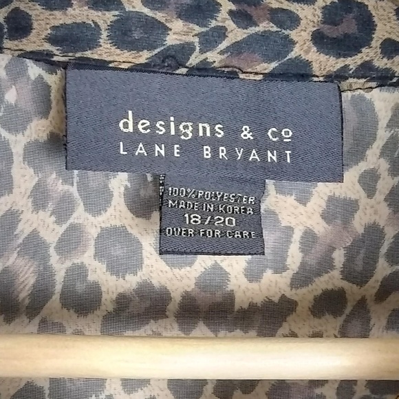 Lane Bryant | Sheer Animal Print Button Down Shirt - Picture 7 of 8